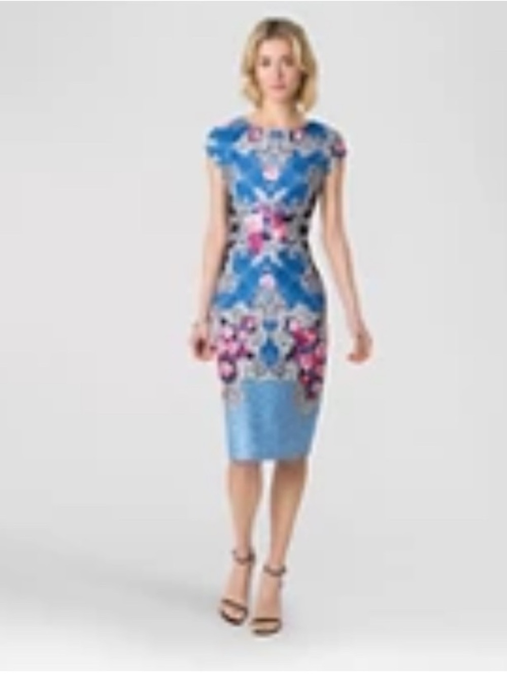 Blue Floral Statement Dress